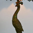 Axyaa Stained Glass Peacock Table Lamp LED Decor for Bedroom Living Room