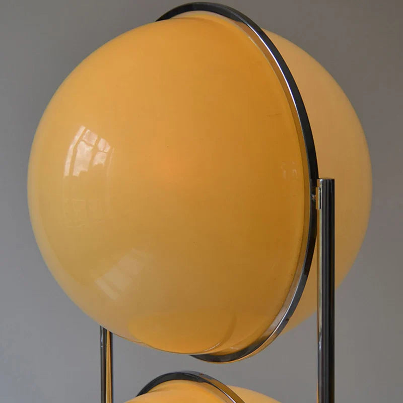 Axyaa Chrome Metal Floor Lamp with White Acrylic Ball Light