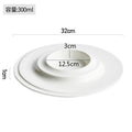 Axyaa White Ceramic Dining Plate Set,  Elegant Round Deep Soup & Dessert Plates