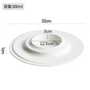 Axyaa White Ceramic Dining Plate Set,  Elegant Round Deep Soup & Dessert Plates