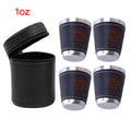 Axyaa Stainless Steel Wine Cups Set with Leather Case, Outdoor Camping Shot Hip Flask
