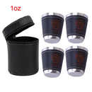 Axyaa Stainless Steel Wine Cups Set with Leather Case, Outdoor Camping Shot Hip Flask
