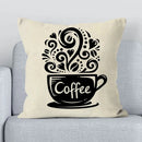 Axyaa Coffee Time Printed Sofa Cushion Cover Decorative Pillow Home Furnishings