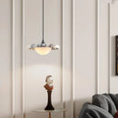 Axyaa White Glass LED Pendant Lights Kitchen Dining Hanging Stone Lamp