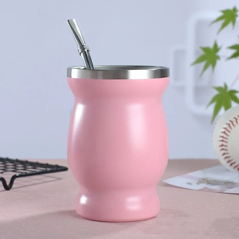 Axyaa 240ml Yerba Mate Stainless Steel Insulated Cup Set with Accessories