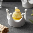 Axyaa Crown Ceramic Dim Sum Dish - Restaurant Molecular Cuisine Tableware