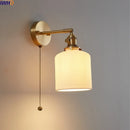 Axyaa Nordic LED Wall Sconce Pull Chain Switch Light for Home Decor