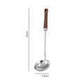 Axyaa Wooden Handle Skimmer Ladle Stainless Steel Tablespoons