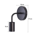 Axyaa Black Iron Wall Lamp - Modern Minimalist Industrial Night Light for Bedroom Hallway