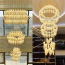 Axyaa Crystal Flower Chandelier for Stairway Loft, Villa, Hotel Lobby