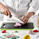 Axyaa 4-in-1 Black Double-sided Chopping Board with Knife - Kitchen Accessory