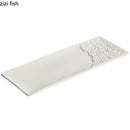 Axyaa Stone Pattern Long Strip Ceramic Sushi Plate Set