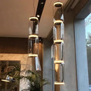 Axyaa Nordic Glass LED Pendant Lamps: Minimalist Black Chandelier for Dining & Living Room