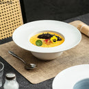 Axyaa Circular Ceramic Straw Hat Bowl for Molecular Cuisine and Desserts