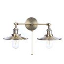 Axyaa Vintage 2-Head LED Wall Lamp with Pull Chain Switch