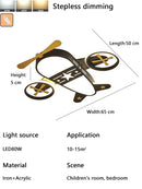 Axyaa Kids' Aircraft Ceiling Light: Remote-Controlled Smart Lamp for Boys' Bedroom