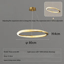 Axyaa Black Ring LED Chandelier: Modern Art Design for Living Room, Bedroom, Dining Room