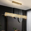 Axyaa Luxury Crystal LED Pendant Lights - Modern Steel Suspend Lamp Fixtures