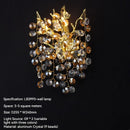 Axyaa Gold Aluminum Crystal Wall Lamp for Modern Luxury Living Room
