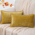 Luxury Blue Chenille Cushion Covers with Stitched Edge for Sofa Decor - Axyaa