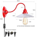 Axyaa Vintage Loft LED Wall Lamp Red Clear Glass Stair Light Fixtures