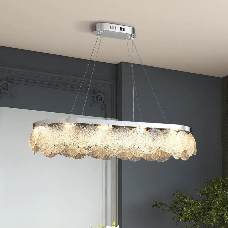 Axyaa Chrome Steel Ceiling Chandelier Modern LED Ceiling Lights