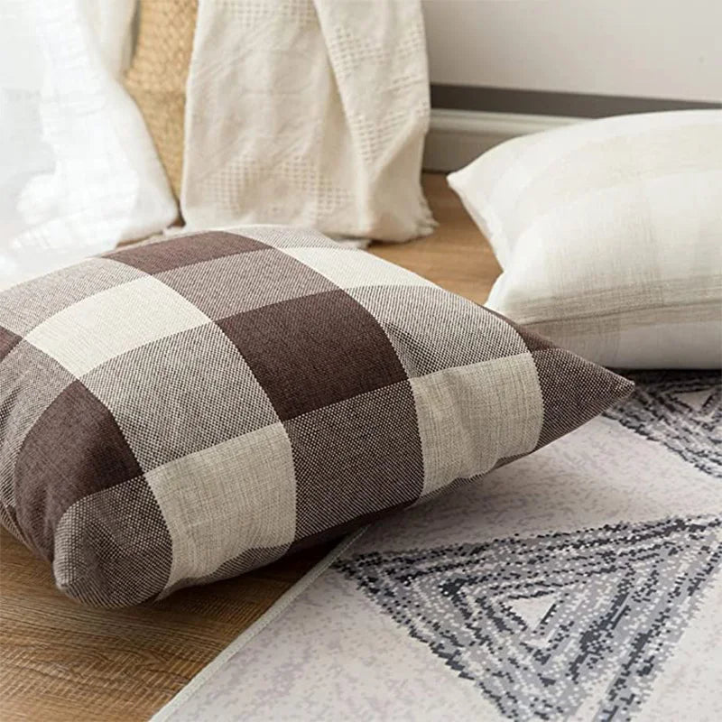 Plaid Pillow Covers 45x45cm for Cozy Home Decor - Axyaa