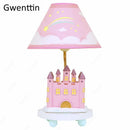 Axyaa Princess Castle LED Table Lamp - Modern Pink Girl Bedroom Desk Lighting