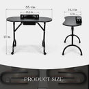 Axyaa Foldable Nail Desk with Drawer & Wrist Rest - Portable Manicure Station