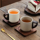 Axyaa Camellia Flower Coffee Cup and Saucers: Delicate Stoneware Latte Mug for Afternoon Tea