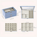 Axyaa Faux Leather Jewelry Storage Box: Large Capacity Double-Layer Drawer Organizer