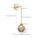 Axyaa Grey Glass LED Wall Lamps Bedroom Living Room Modern Copper Wandlamp