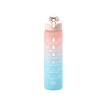 Axyaa Gradient Color Sports Water Bottle with Straw and Handle