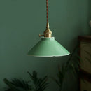 Axyaa Celadon Ceramic Pendant Light: Modern Brass Hanging Fixture for Kitchen, Bedroom, Hallway