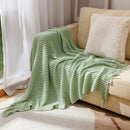 Axyaa Knitted Throw Blanket with Tassel - Summer Decor for Sofa & Bed