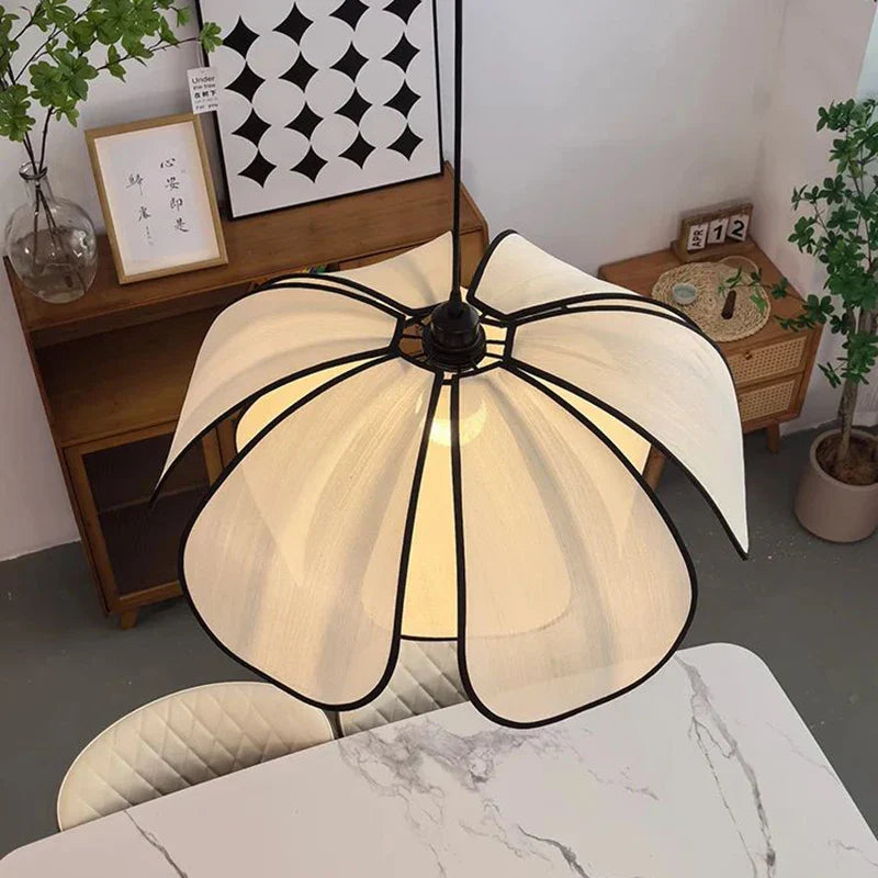 Axyaa Nordic Fabric Ceiling Chandelier LED Pendant Lights for Home Lighting