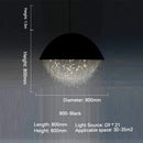 Axyaa Luxury Crystal Chandelier Black White LED Round Light for Living Dining Room