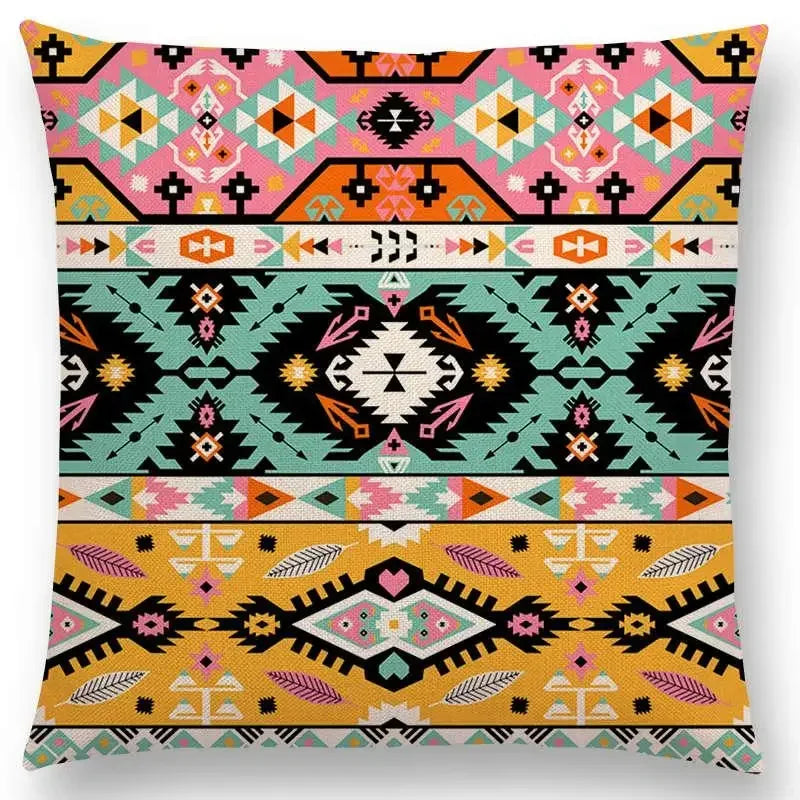 Axyaa Boho Paisley Floral Navajo Geometric Fantasy Pillowcase Suite.