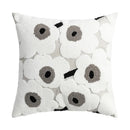 Axyaa Poppy Floral Embroidery Cushion Cover Blue Orange 45x45cm Home Decor for Living Room