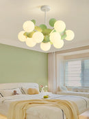Axyaa Green Bean Molecule Chandelier: Modern French Cream Style for Warm & Romantic Living Rooms