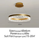 Axyaa LED Crystal Pendant with Black & White Ring Design for Modern Minimalist Home Lighting