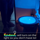 Axyaa Motion Sensor LED Toilet Night Light 8 Colors Changing Bowl Illumination