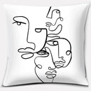 Axyaa Abstract Face Collection Print Square Pillowcase