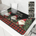 Axyaa Kitchen Draining Mat: Super Absorbent & Quick Dry for Christmas & Coffee.