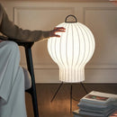 Axyaa Silk Jellyfish LED Floor Lamp with Paper Shade - Vintage Wabi-Sabi Style