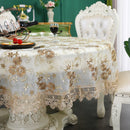 Axyaa Lace Embroidered Tablecloth for Dining Tables, Home and Wedding Decor