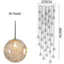 Axyaa Glass Stair Chandelier Modern Living Room Indoor LED Lighting