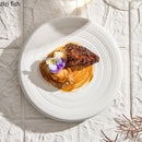Axyaa Circular Ceramic Steak Plate | Dessert Sushi Pasta Serving Plate