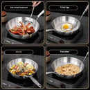 Axyaa Stainless Steel Non Stick Frying Pan for Gas Stove and Induction Cooker