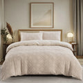 Axyaa Tufted Geometric Duvet Cover Set with Pillowcases - Lightweight Boho Bedding